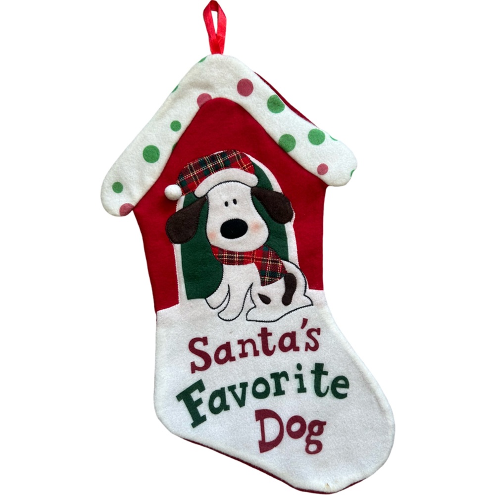 Santa's Favorite Dog Christmas Stocking
